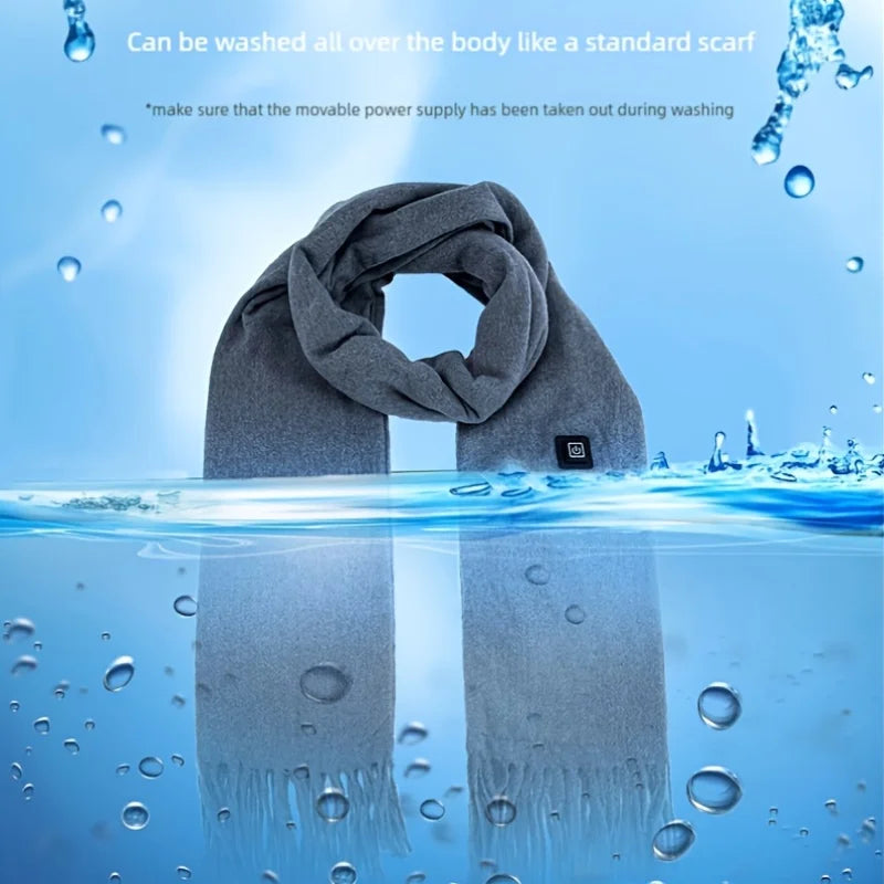 2025 USB Charging Electric Heated Scarf Rechargeable Adjustable Temperature Electric Winter Warmer Creative Unisex Warm Shawl