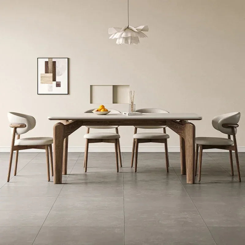 Dining Table Simple Home Modern Auxiliary Service Designer Meeting Marble Dining Table Low Square Large Mesa Plegables Furniture