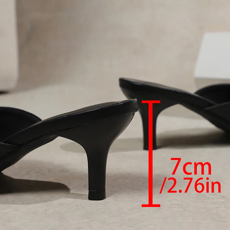 Summer Women Clip Toe High Heel Slippers Fashion Dress Slide Ladies Outdoor Evening Party Sandalias