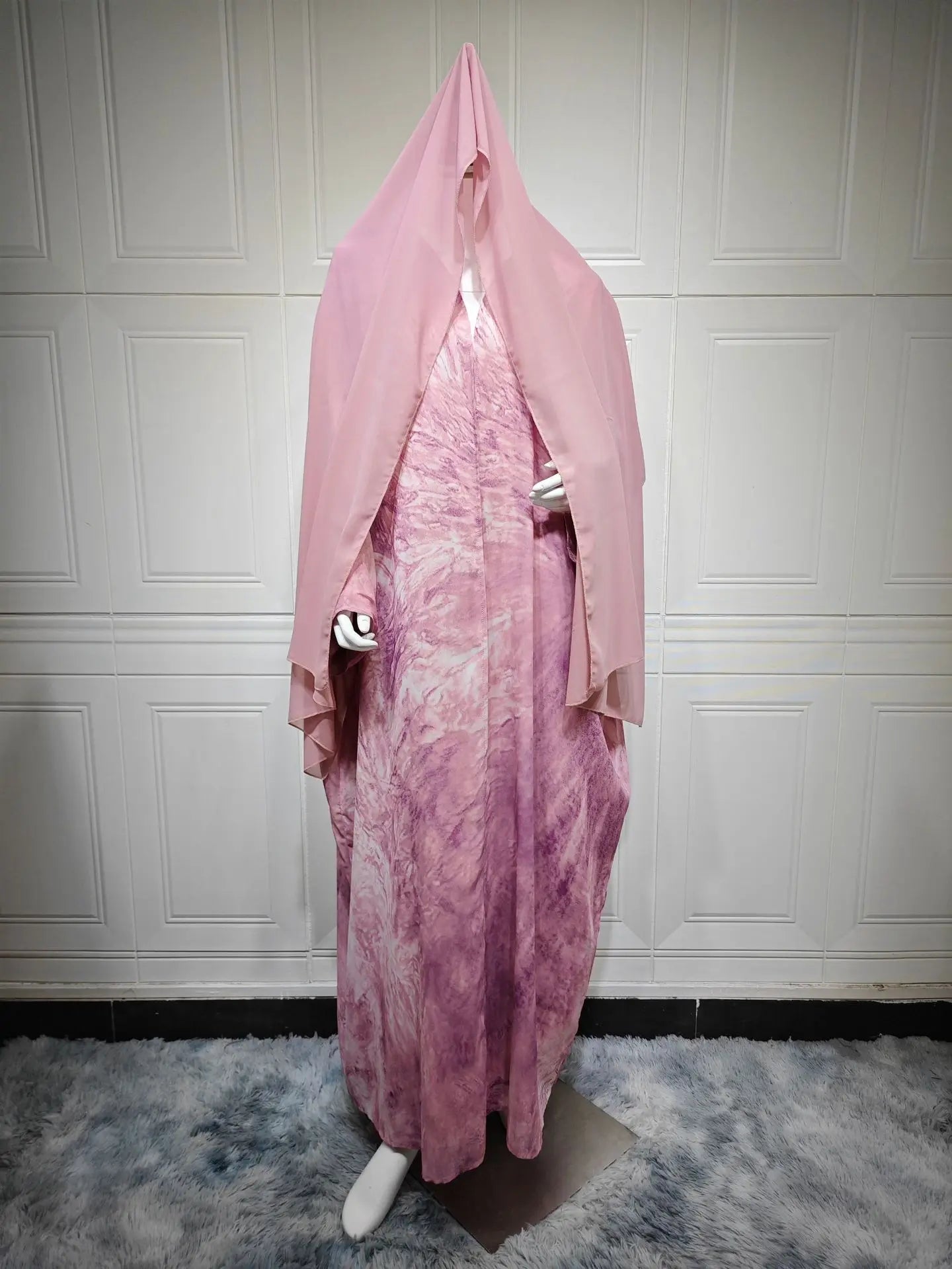 Women Muslim Abaya with Scarf Set DressRamadan Eid Print Cardigan Arab Long Robe Morocco Dubai Kaftan Islam Vestidos Jalabiya