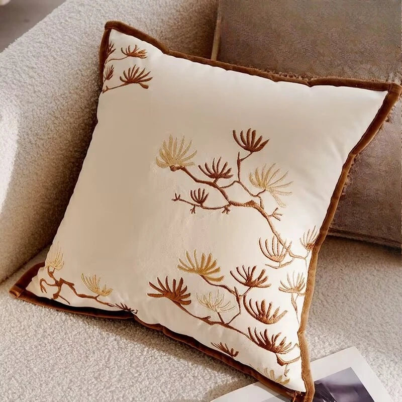 30X50/45X45CM Brown Throw Pillow Cover French Light Luxury Forest Stamping Waist Cushion Cover Decor Home Decorative Pillowcase