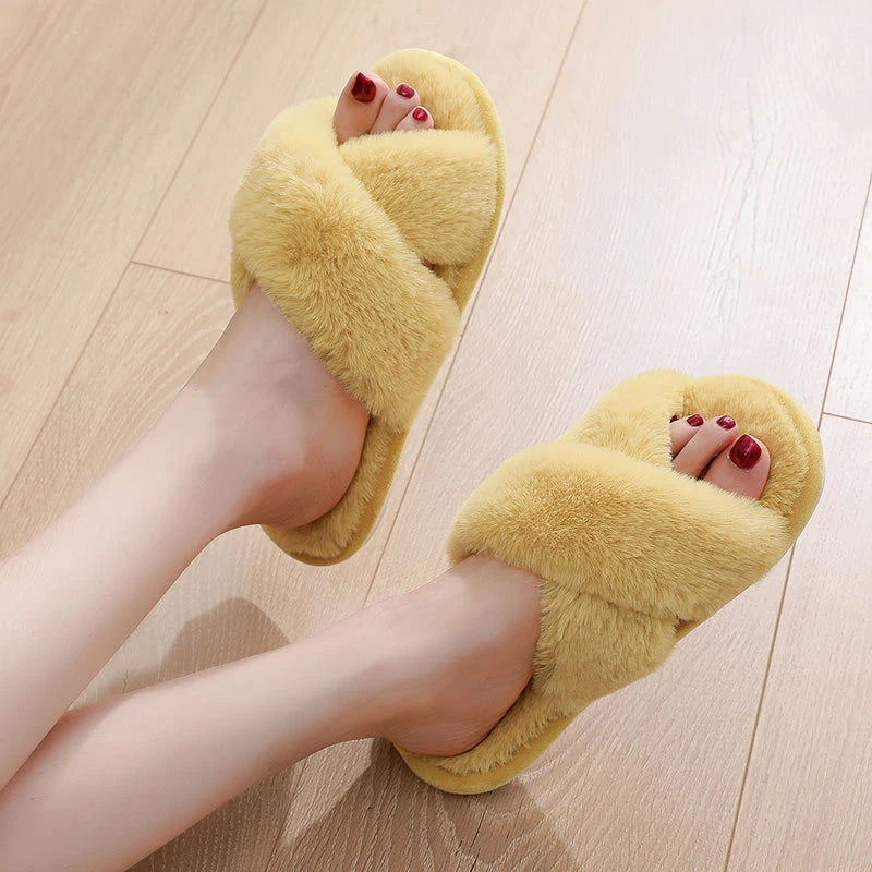 Leopard Plush Women Slippers