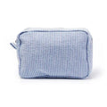 Personalized Seersucker Makeup Bag - Embroidered Name, Wash Bag, Wedding Bridesmaid Gift, Custom Toiletry Pouch