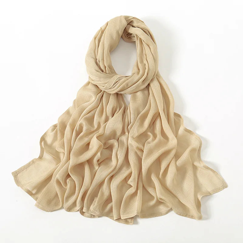 Solid Cotton Rayon Modal Hijab Scarf Women Big Size Muslim Headscarf Wraps Shawl Femme Musulman Headband Islamic Turban 190*85cm
