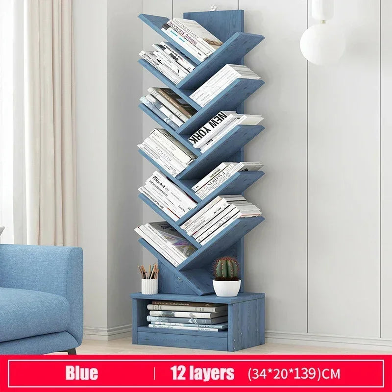 Tree-Shaped Wooden Bookshelf – Floor Standing