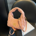 New Trendy Crescent Moon Cloud Dumpling Bag Pleated Shoulder Bag Fashionable Embroidery Portable Messenger Women's Bag