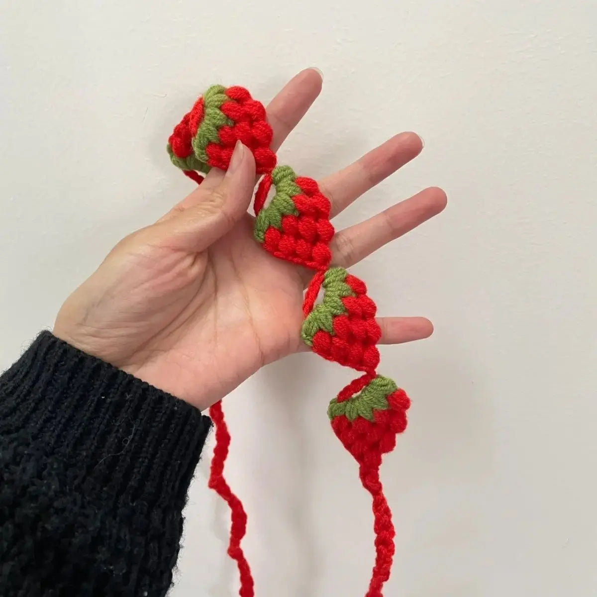 Small Strawberry Headband Crochet Sweet Cute Hair Band Women Scarf Headbands Bandanas Wide Elastic Hairbands Fashion Accessories