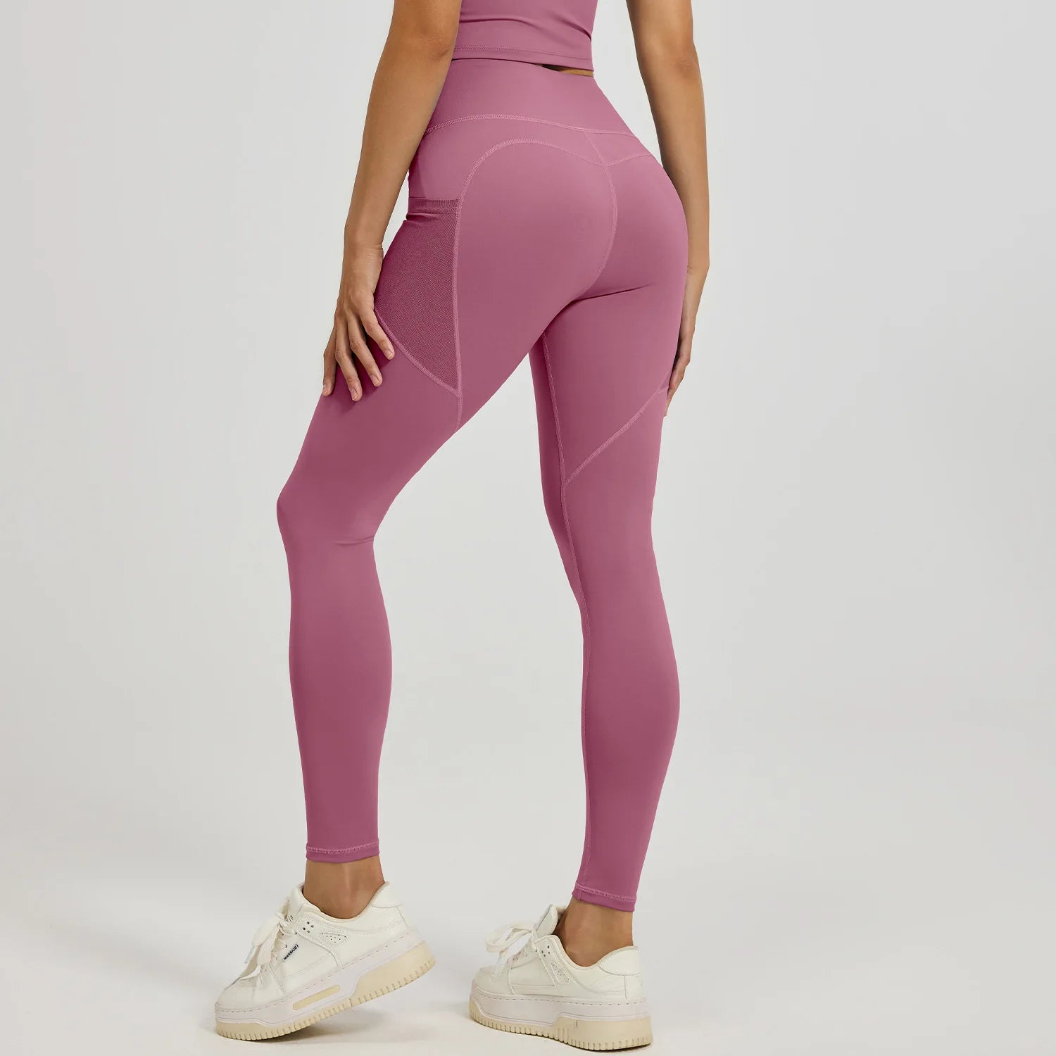 2026Spring Summer New Women's Yoga Pants Tight Peach Hip Leggings Pocket High Waist Belly Tight Trousers Sports Riding Pants Fit