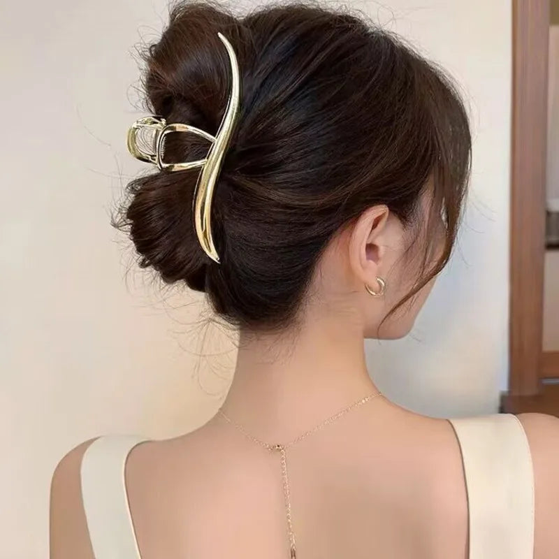 Exquisite Metal Large Claw Clip New Fashion Geometric Hair Claw Clip Barrettes Crabs Headwear For Women Girls Hair Accessories