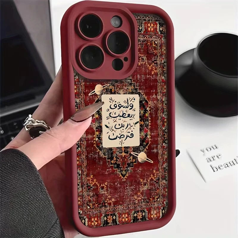 iPhone Case 7–16 – Retro Crimson Country Pattern