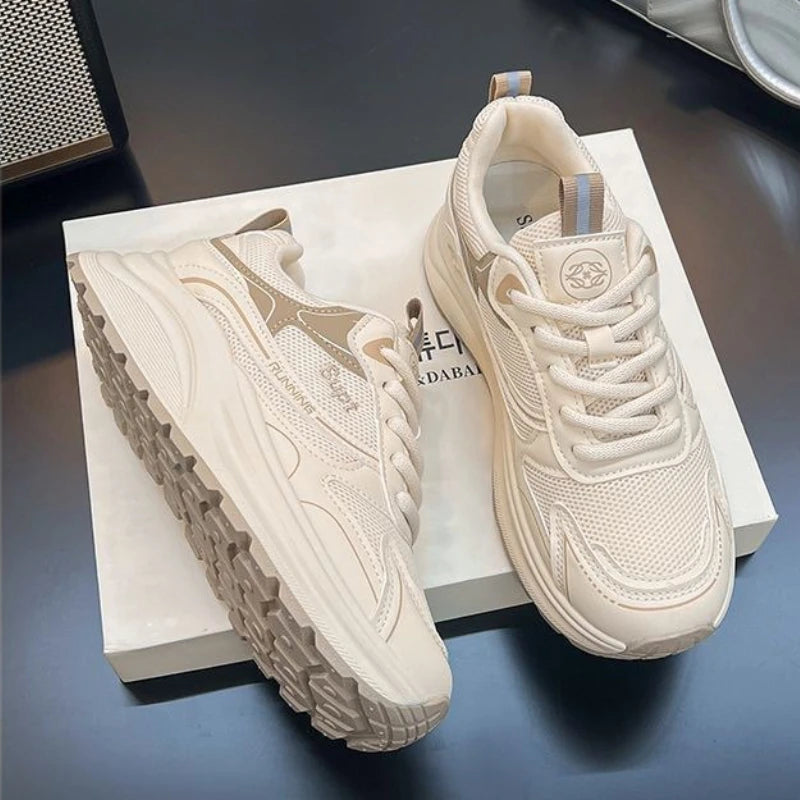 Height Increase Women Vulcanized Shoes Autumn New Lightweight Lace Up Platform Sneakers Comfort Breathable Non Slip Casual Shoes