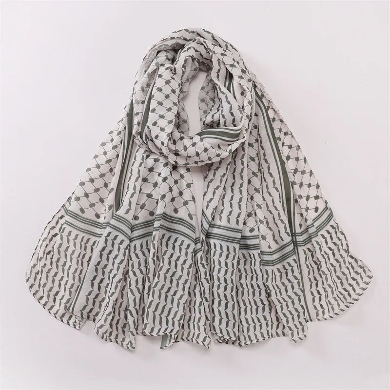 Big Size Kuffiyeh Prints Hijab Cotton Scarf Breathable Soft Long Fashion Forward Scarves Headscarf Muslim Hijabs Shawl Ramadan