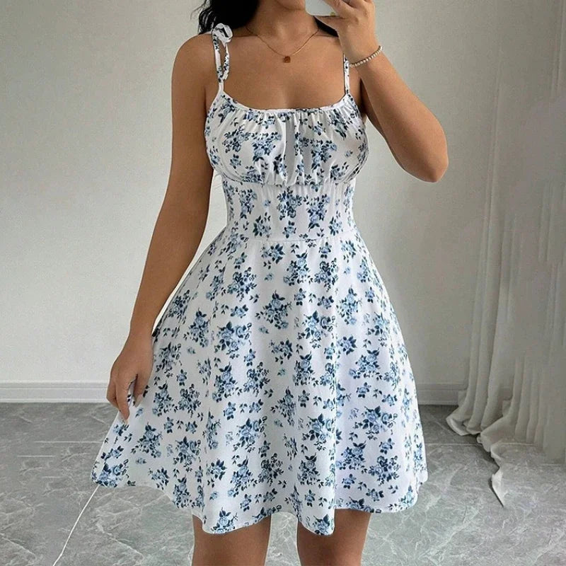 Women's Floral Spaghetti Strap Sundress Beach Short Dress Summer 2020 New Fashion Women's Clothing Won Clothes