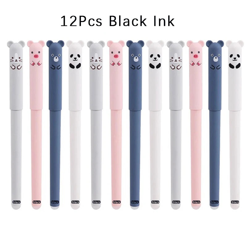 12pcs Panda Erasable Gel Pens – 0.5mm