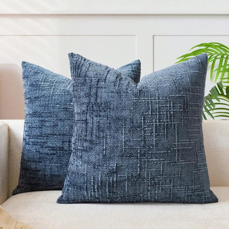 Chenille Pillowcase Bamboo Yarn Texture Throw Pillow Covers Solid Sofa Cushion Covers for Home Bedroom Living Room Decor