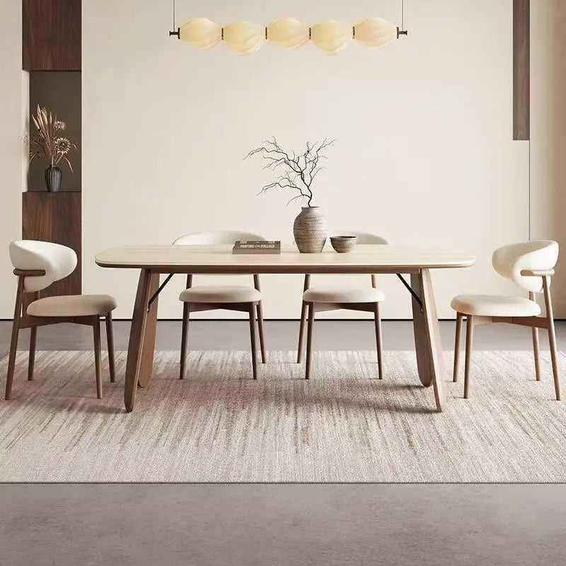 French-Style Retro Solid Wood Rock Slab Dining Tables Nordic Creative Rectangular Dining Room Table Kitchen Home Furniture FYDT