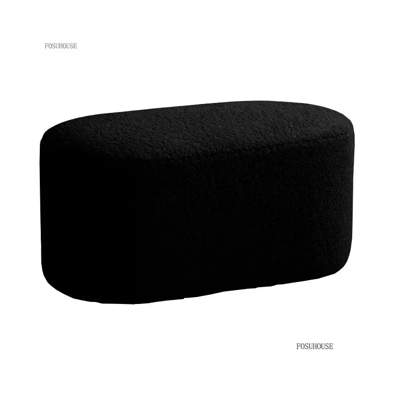Modern Living Room Furniture Minimalist Shoe Changing Stool Nordic Lambswool Footrest Leisure Ottomans Designer Hallway Ottoman
