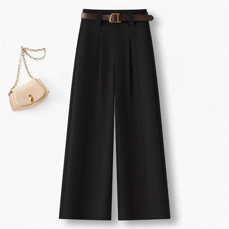 Spring Autumn 2026 Korean Spring New Temperament Pants Women High-end Wide-leg suit Pants Female Trouser Ladies