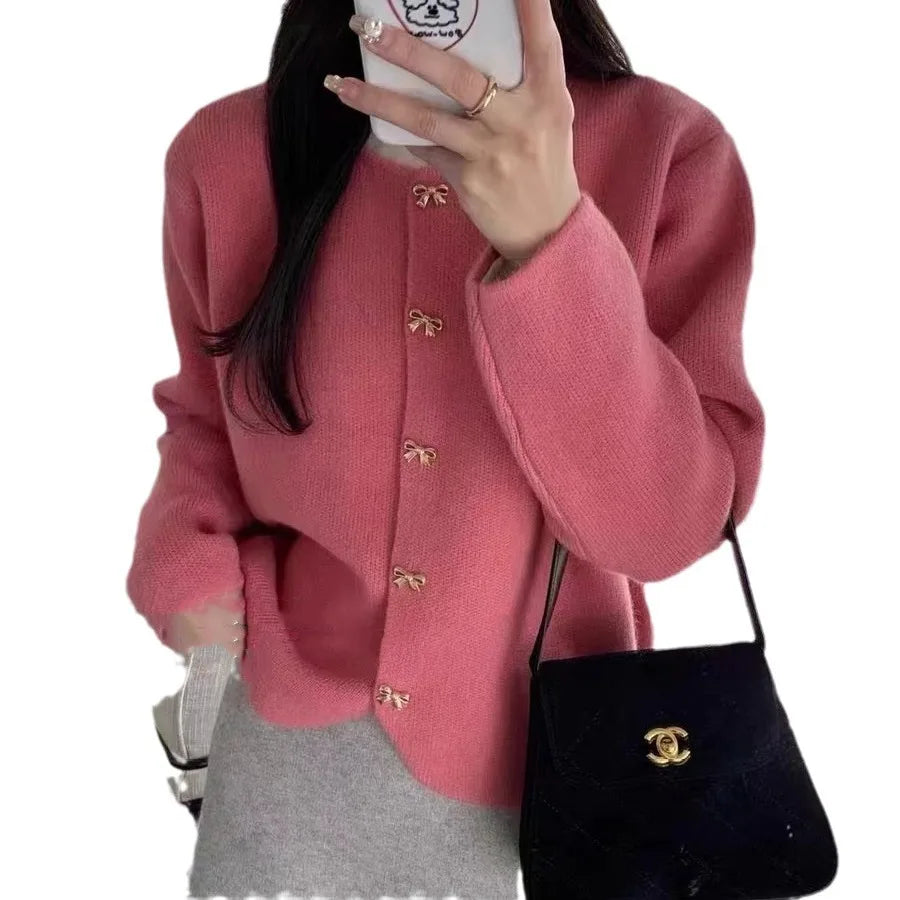 Women Ribbed Loose Cardigan Sweater Coat Knit V-Neck Casual Sweater Short Jacket for Cardigan Women E1048