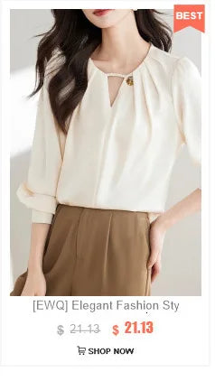 [EWQ] Elegant Solid Color Mid-Length All Match Skirt For Women 2026 Spring Summer Loose High Waist A-Line Pleated Skirts 16O9169