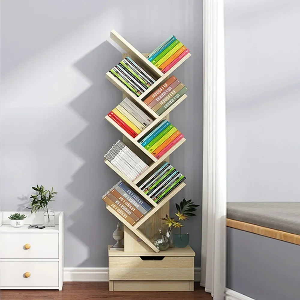 Tree-Shaped Wooden Bookshelf – Floor Standing
