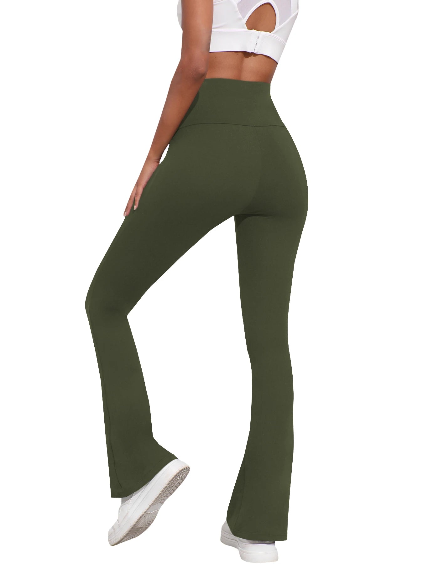 Women's Super Soft Flare Pants High Waisted Tummy Control Workout Yoga Leggings Bell Bottoms