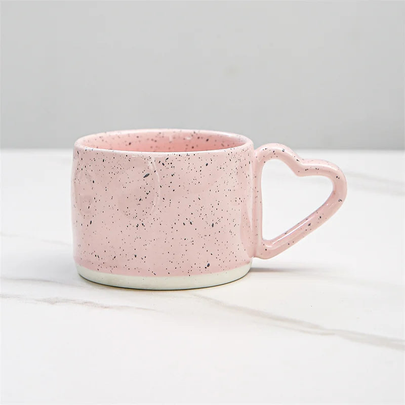 Korean Style Pink Heart Ceramic Mug