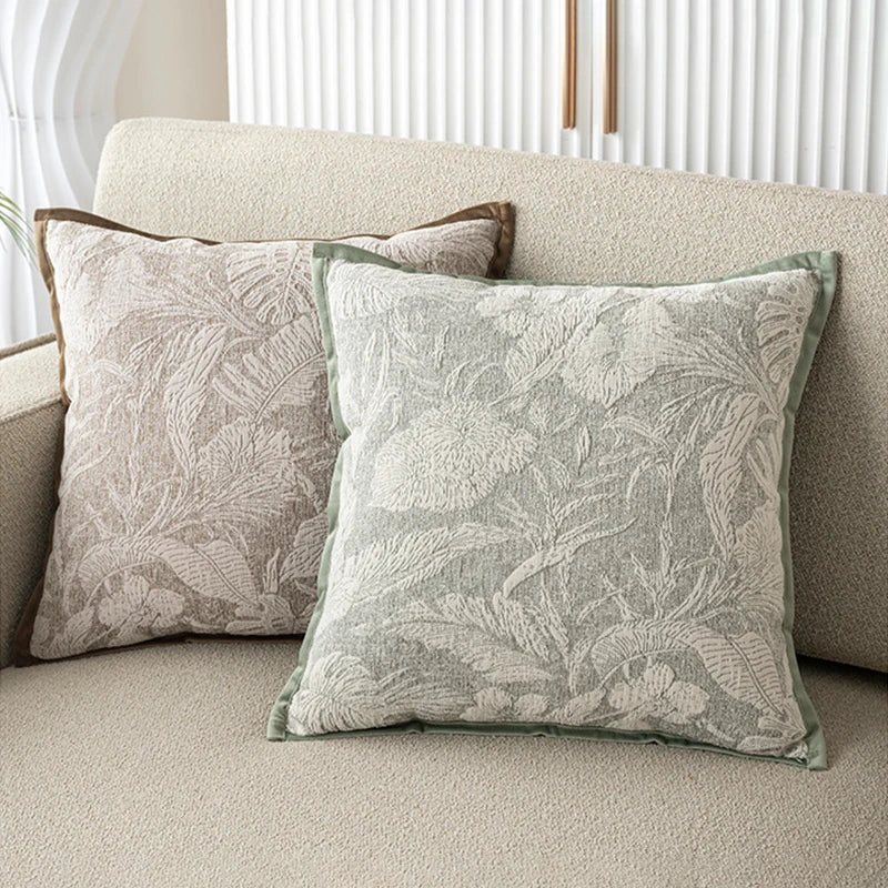 Luxury Chenille Jacquard Throw Cushion Case Soft Cozy Bound Edge Design Pillowcase for Home Living Room Bed Sofa Decor