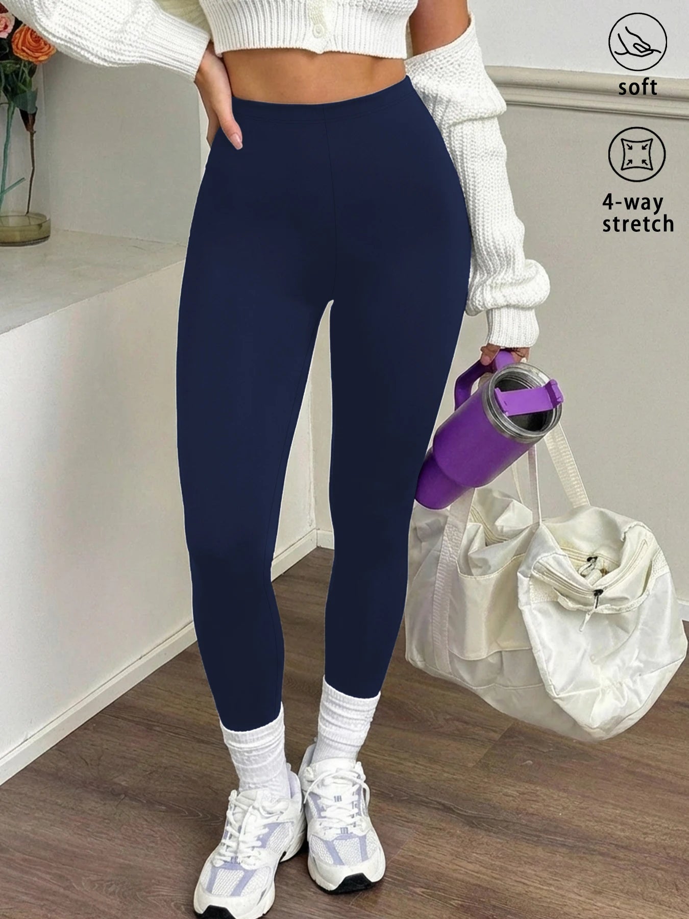 Super Soft Leggings for Women - High Elasticity Tights for Yoga Running Workout Casual Wear