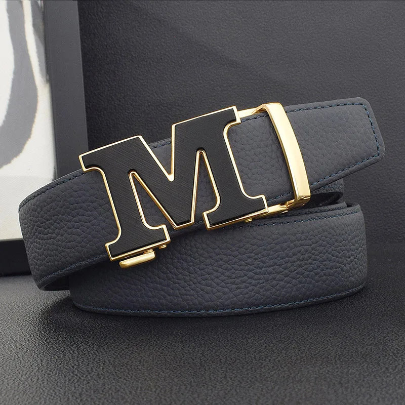 Men’s Luxury White Leather Belt