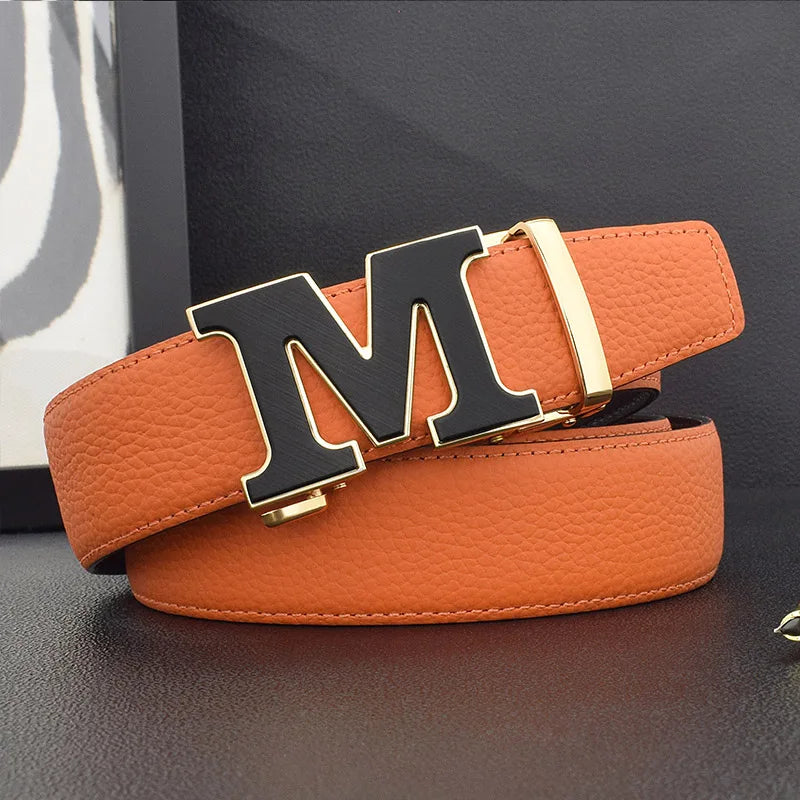 Men’s Luxury White Leather Belt