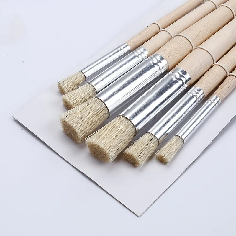 Stencil Paint Brush Set – 3/6/12/18pcs, Wooden Handle