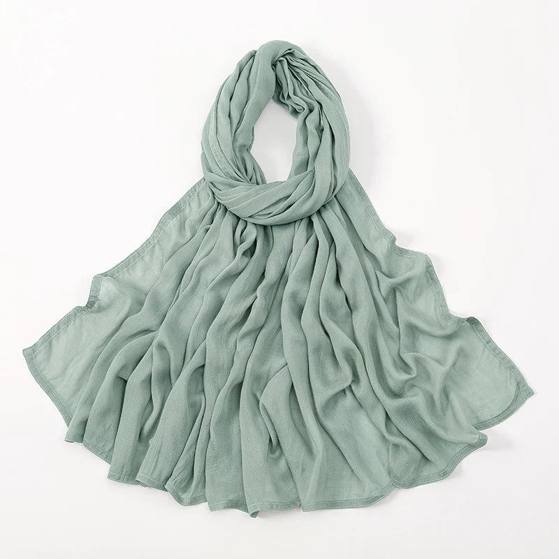 Cotton Rayon Modal Hijabs Scarf Solid Headscarf Wraps Big Size Plain Shawls Muslim Women Hijab Islamic Turban Headband 190*85cm