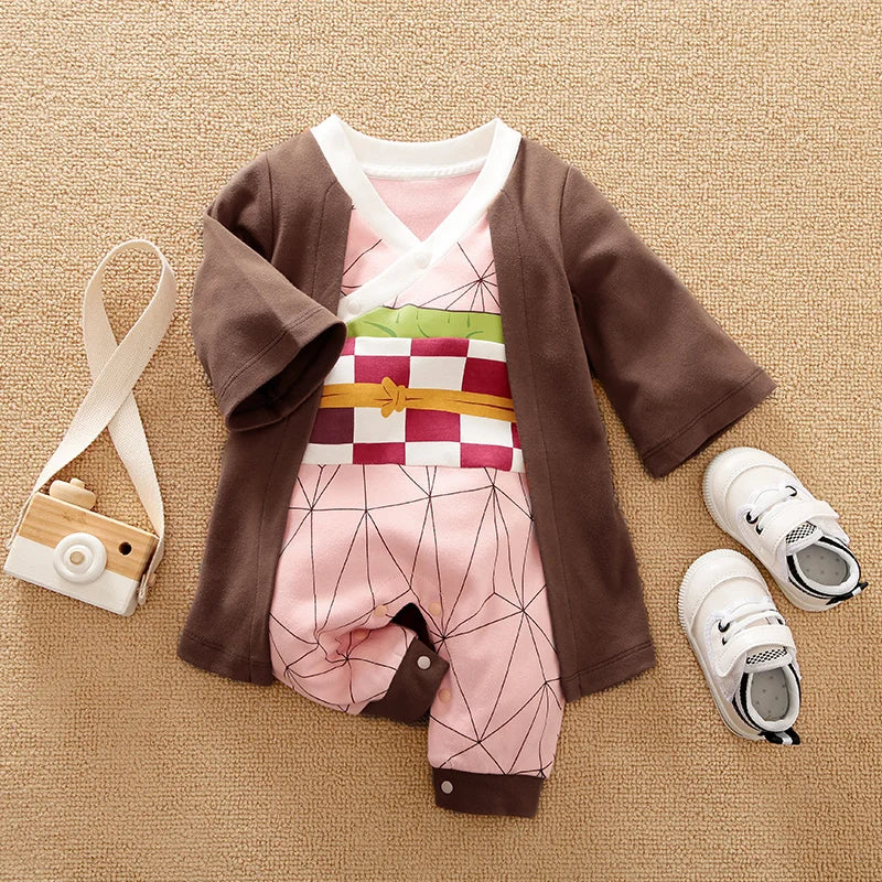 Baby Girls Plaid Cotton Romper – 0-18M