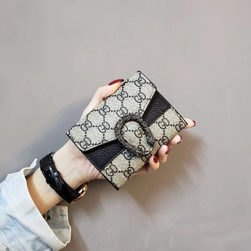 New Style Women's Short Wallet Female Student Three-Fold  Fashionable Mini Small Multi-Card Slot Card Holder