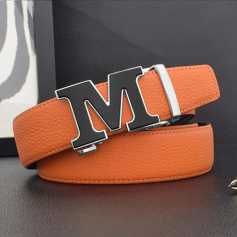 Men’s Luxury White Leather Belt