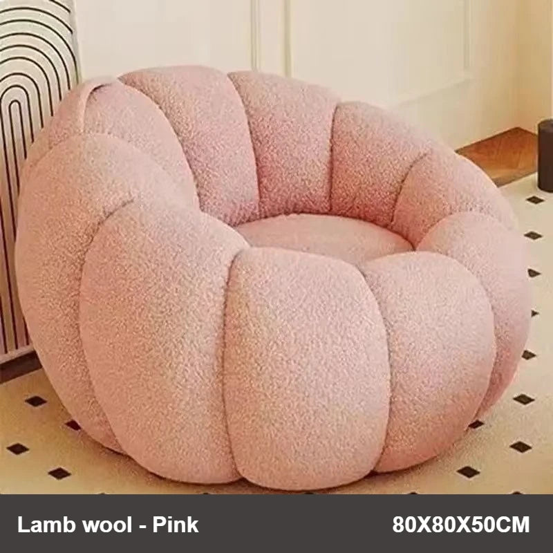 Lazy Pumpkin Sofa Nordic Style Single Sofa Chair EPS Particle Filling Soft Comfortable Home Living Room Balcony Bedroom Sofa Set