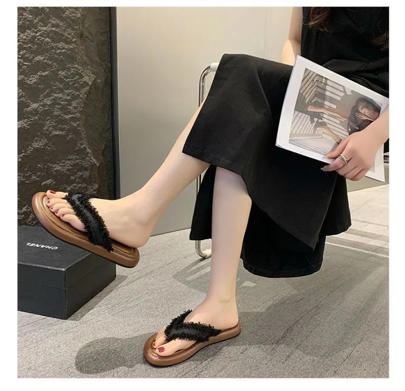 Women Roman Cool Slippers Retro Flip Flops Fashion Sandal Beach Versatile Shoes Vacation Casual Beach Flat Shoes Sandalias Mujer