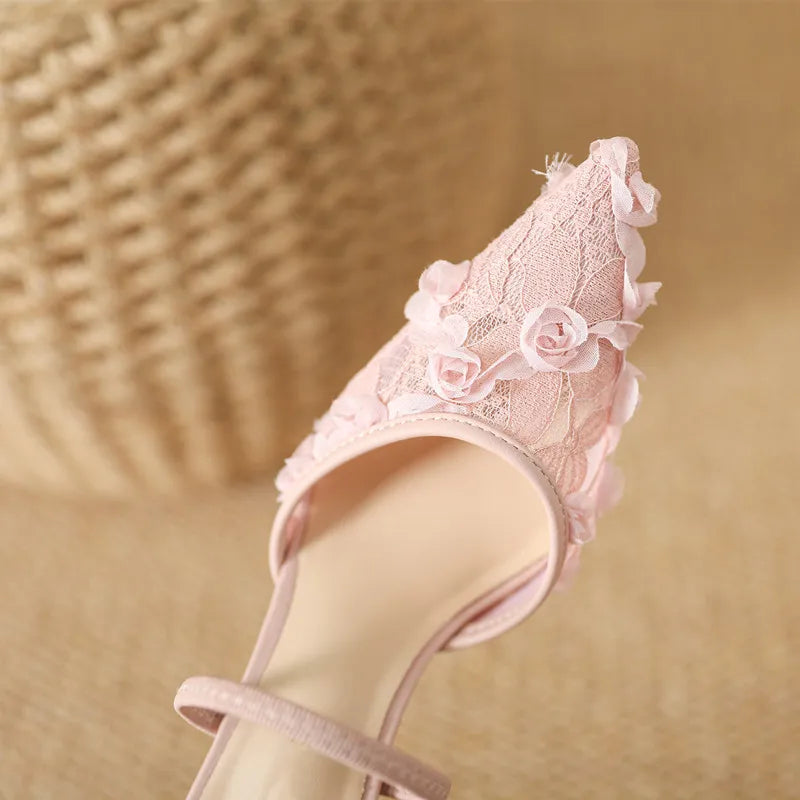 Women’s Lace Flower Stiletto Pumps