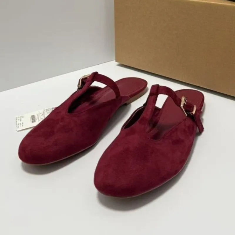 Retro T-Strap Women Mules