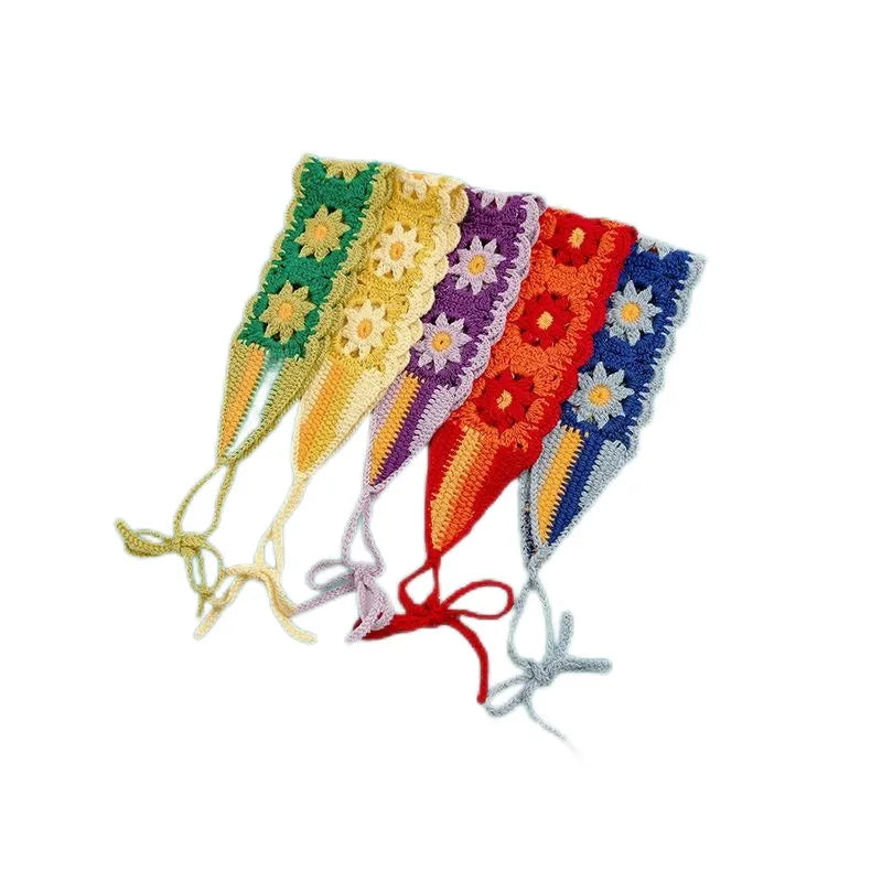 Small Strawberry Headband Crochet Sweet Cute Hair Band Women Scarf Headbands Bandanas Wide Elastic Hairbands Fashion Accessories