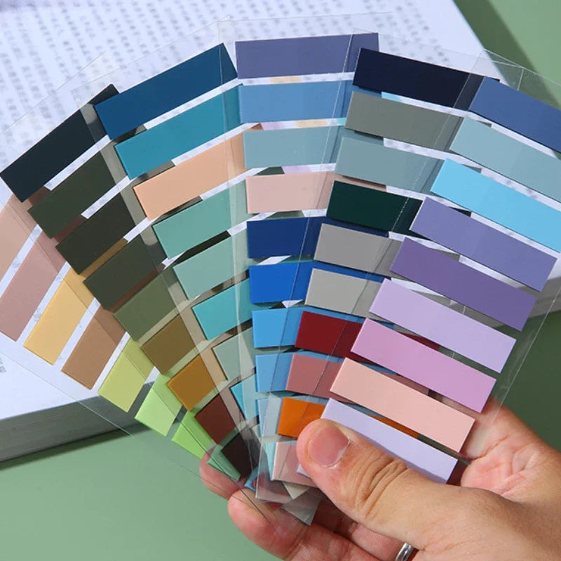 200pcs Morandi PET Index Stickers – Translucent & Colorful
