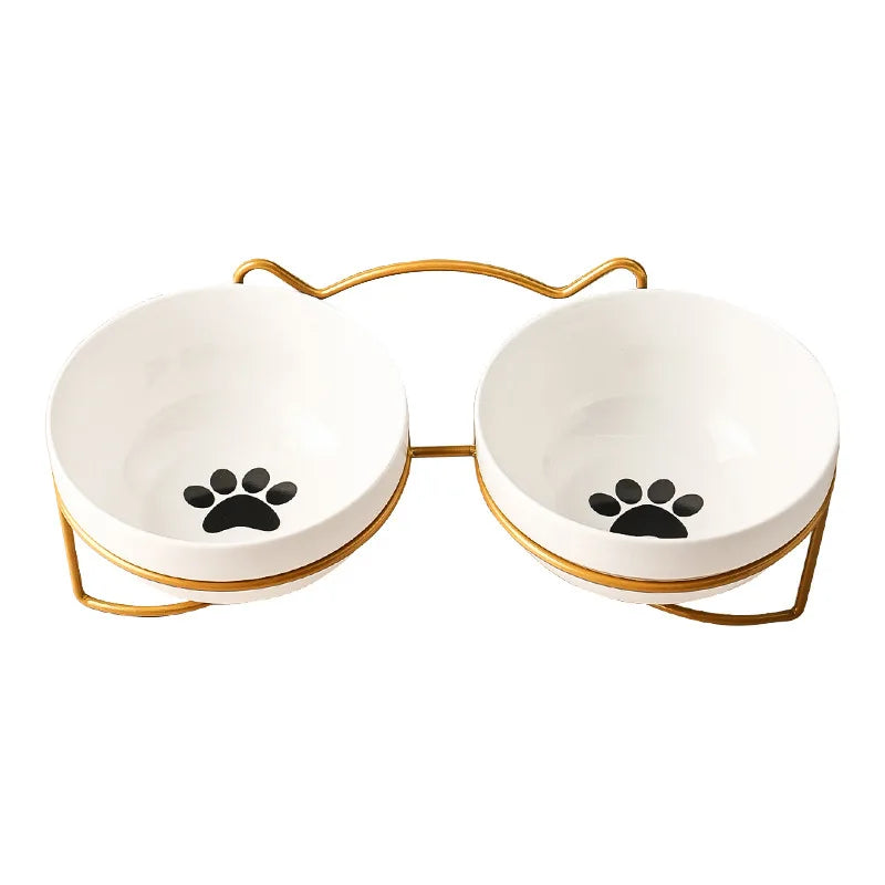 Ceramic Double Pet Bowl – Cervical Protection