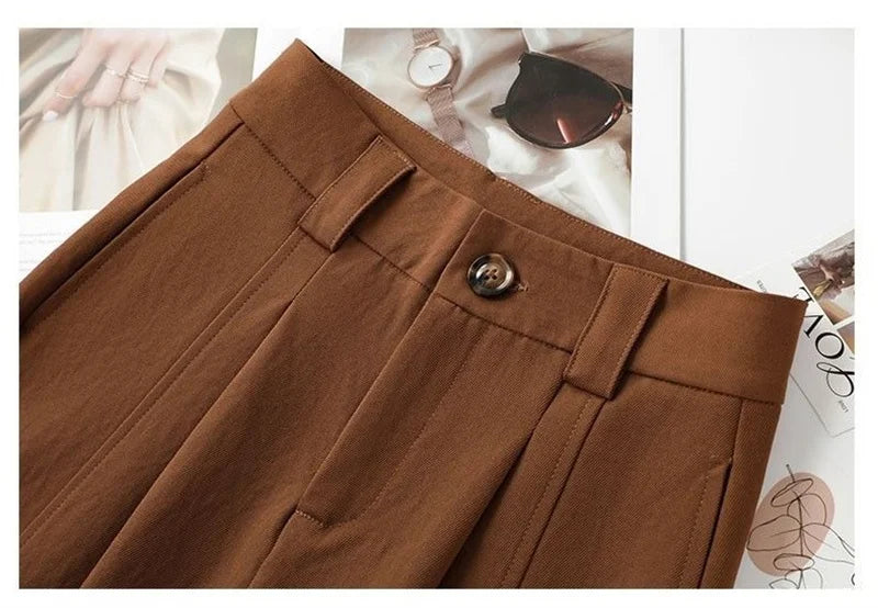 Spring Autumn 2026 Korean Spring New Temperament Pants Women High-end Wide-leg suit Pants Female Trouser Ladies