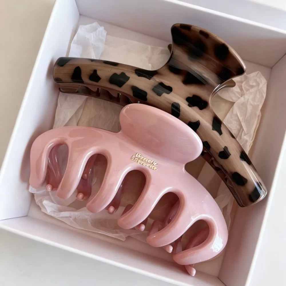Vintage Dragon Bone Leopard Print Arc Hair Clips For Women Acrylic Hair Claw Hair Clamps Crab Hairpin Hairgrip Hair Accessories