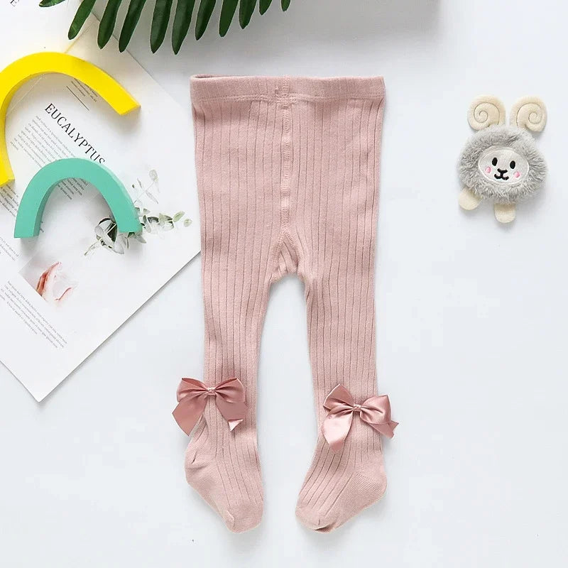 Kids Cotton Tights – Princess Bowknot Pantyhose for Girls