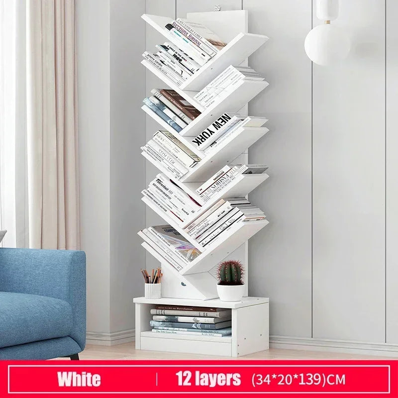 Tree-Shaped Wooden Bookshelf – Floor Standing