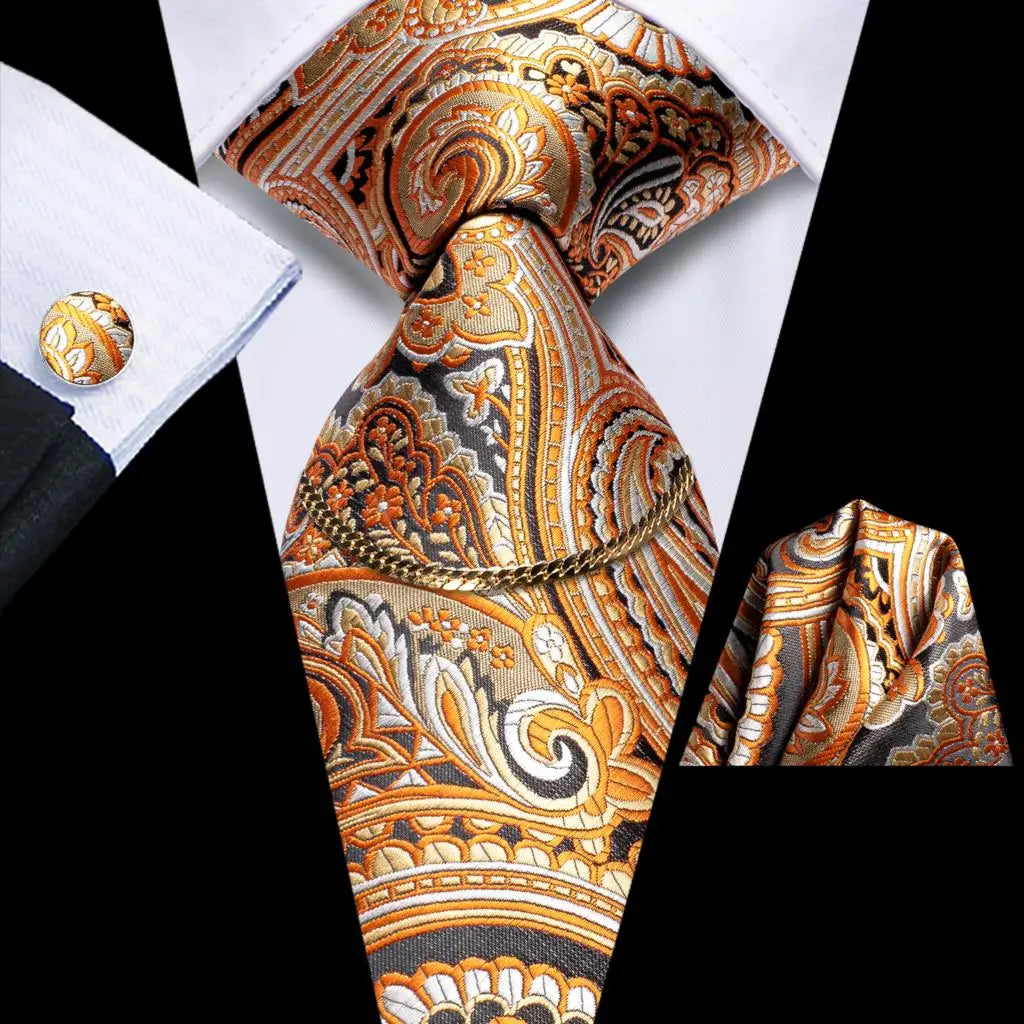 Men’s Black Plaid Silk Tie Set
