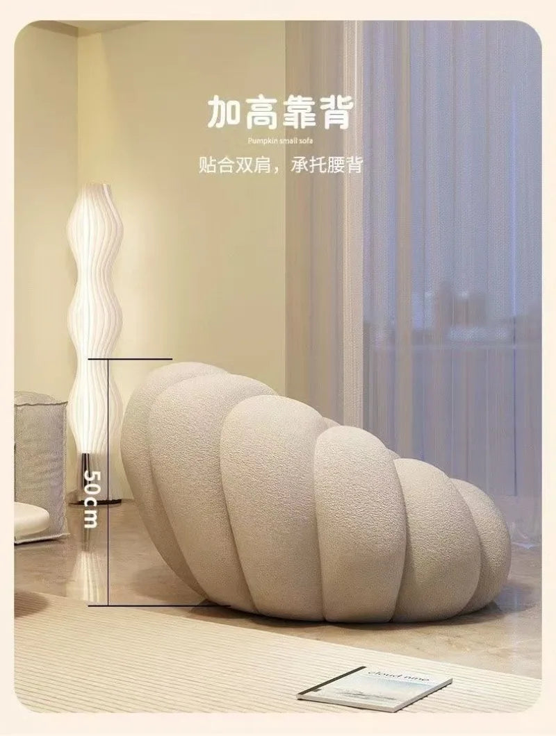 Lazy Pumpkin Sofa Nordic Style Single Sofa Chair EPS Particle Filling Soft Comfortable Home Living Room Balcony Bedroom Sofa Set