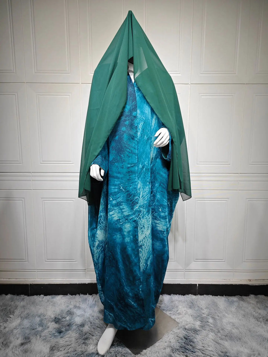 Women Muslim Abaya with Scarf Set DressRamadan Eid Print Cardigan Arab Long Robe Morocco Dubai Kaftan Islam Vestidos Jalabiya
